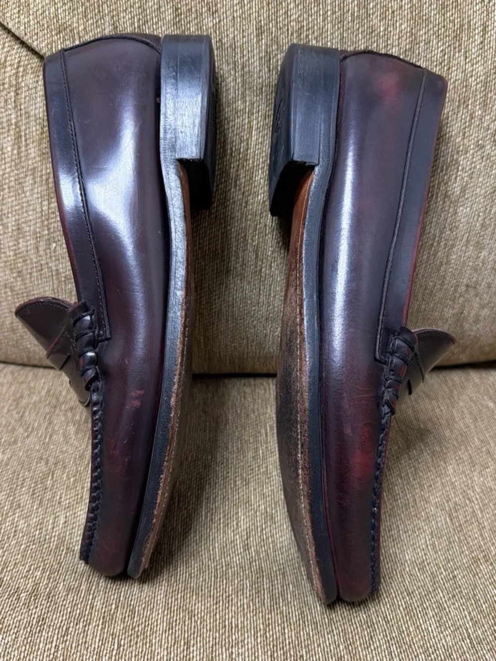 Dexter Men's Penny Loafers in Deep Burgundy Leather Size 10.5 M